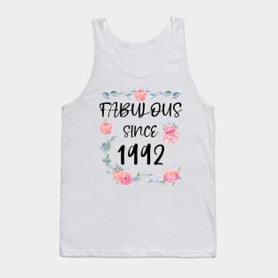 Women 29 Years Old Fabulous Since 1992 Flowers Tank Top